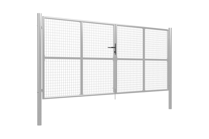 vidaXL 144301 Garden Gate Galvanised Steel 415x200cm Silver vidaXL 144301 Garden Gate Galvanised Steel 415x200cm Silver