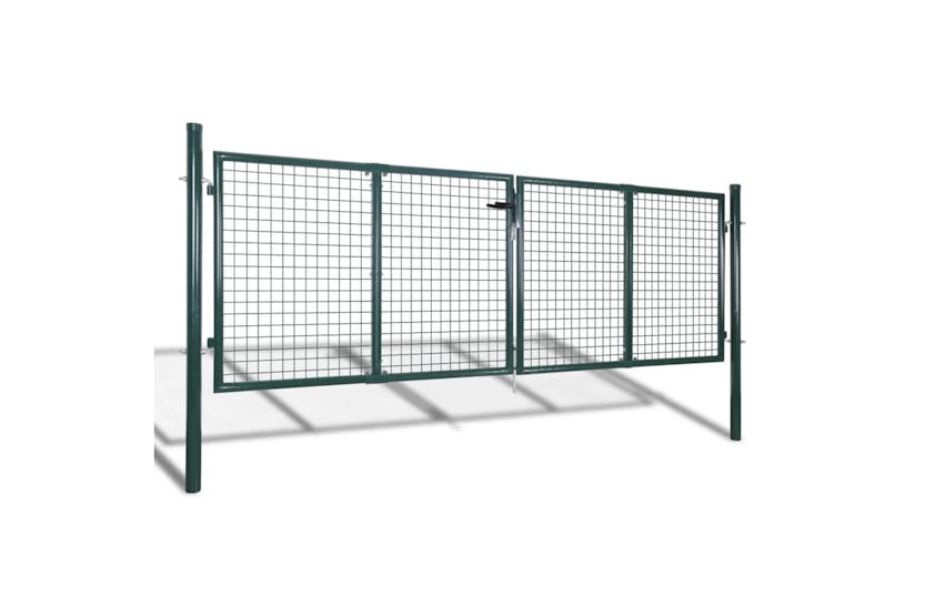 vidaXL 42979 Fence Gate Steel 306x150cm Green vidaXL 42979 Fence Gate Steel 306x150cm Green