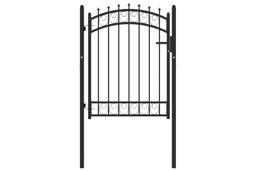 vidaXL 146379 Fence Gate With Spikes Steel 100x125cm Black vidaXL 146379 Fence Gate With Spikes Steel 100x125cm Black