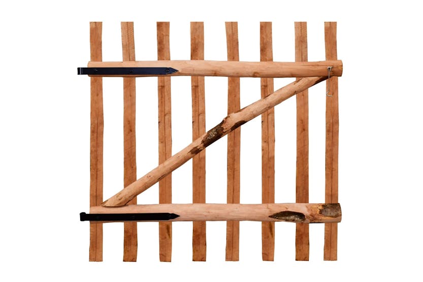 vidaXL 142596 Single Fence Gate Impregnated Hazel Wood 100x100cm vidaXL 142596 Single Fence Gate Impregnated Hazel Wood 100x100cm