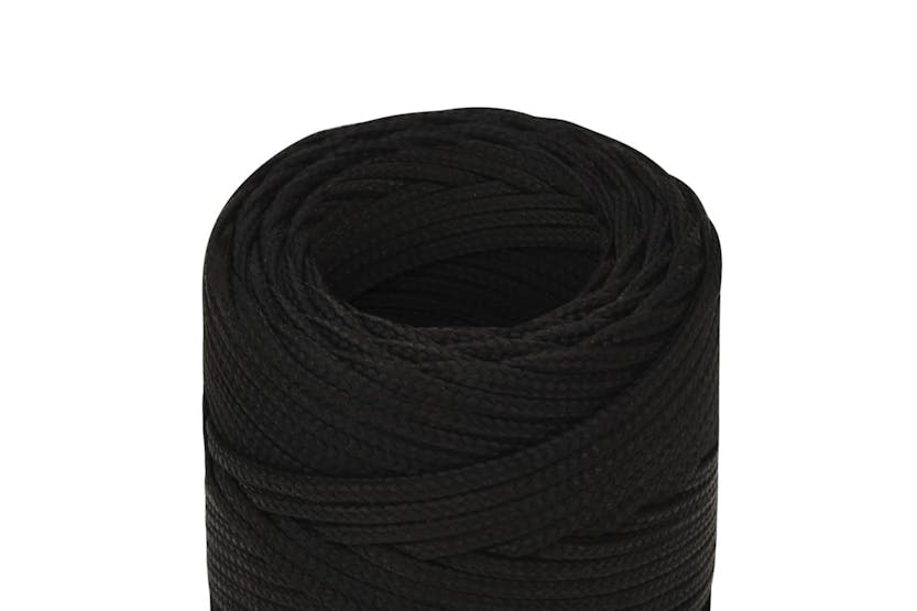 vidaXL 152794 Work Rope Black 2mm 100 M Polyester vidaXL 152794 Work Rope Black 2mm 100 M Polyester