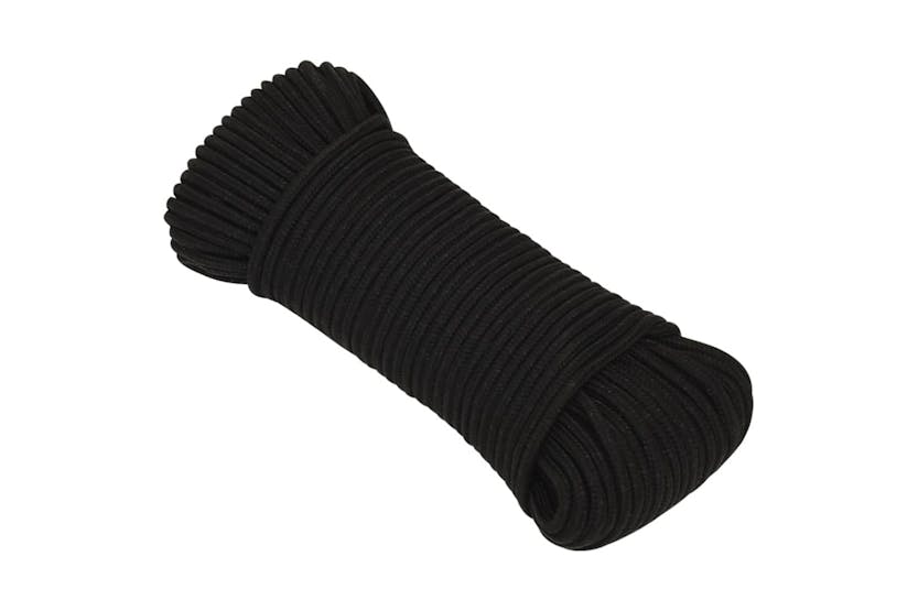 vidaXL 152804 Work Rope Black 4mm 100 M Polyester vidaXL 152804 Work Rope Black 4mm 100 M Polyester