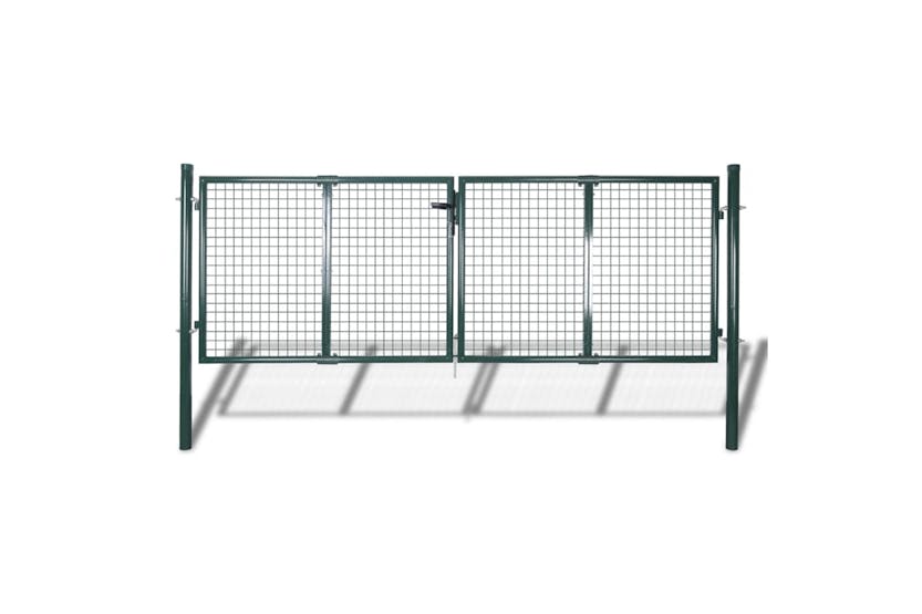 vidaXL 42979 Fence Gate Steel 306x150cm Green vidaXL 42979 Fence Gate Steel 306x150cm Green
