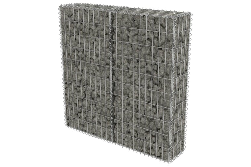 vidaXL 143578 Gabion Wall With Covers Galvanised Steel 100x20x100cm vidaXL 143578 Gabion Wall With Covers Galvanised Steel 100x20x100cm