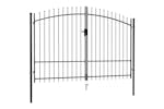 vidaXL 145738 Fence Gate Double Door With Spike Top Steel 3x2 M Black vidaXL 145738 Fence Gate Double Door With Spike Top Steel 3x2 M Black