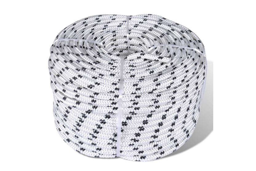 vidaXL 143791 Braided Boat Rope Polyester 8mm 250 M White vidaXL 143791 Braided Boat Rope Polyester 8mm 250 M White