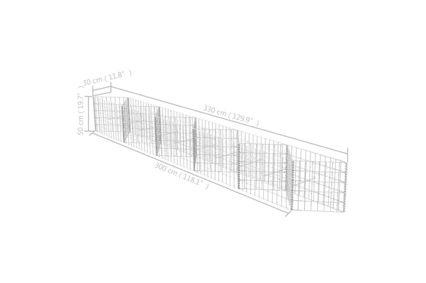 vidaXL 142538 Gabion Basket Galvanised Steel 300x30x50cm vidaXL 142538 Gabion Basket Galvanised Steel 300x30x50cm