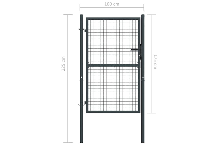 vidaXL 145774 Mesh Garden Gate Galvanised Steel 100x225cm Grey vidaXL 145774 Mesh Garden Gate Galvanised Steel 100x225cm Grey