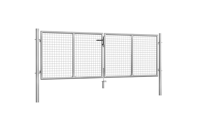 vidaXL 144761 Garden Gate Galvanised Steel 306x125cm Silver vidaXL 144761 Garden Gate Galvanised Steel 306x125cm Silver