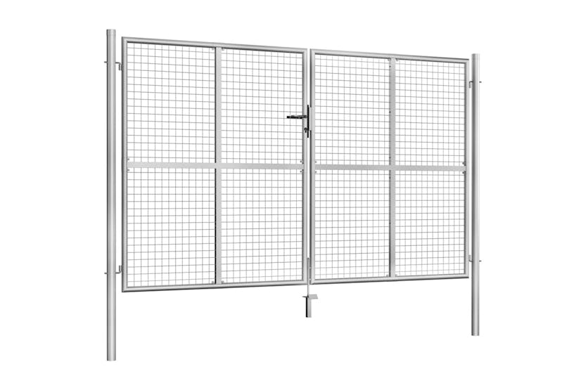 vidaXL 144764 Garden Gate Galvanised Steel 306x200cm Silver vidaXL 144764 Garden Gate Galvanised Steel 306x200cm Silver