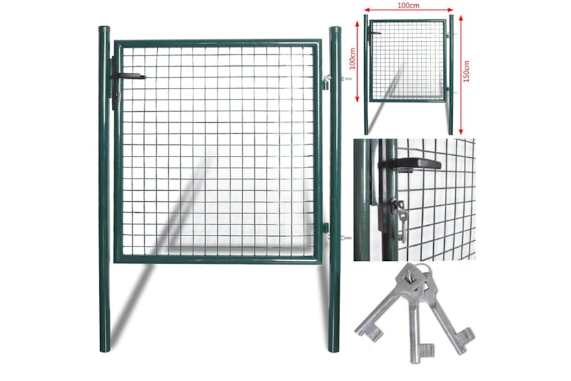 vidaXL 142030 Single Door Fence Gate Powder-coated Steel vidaXL 142030 Single Door Fence Gate Powder-coated Steel