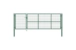 vidaXL 142569 Garden Fence Gate With Posts 350x100cm Steel Green vidaXL 142569 Garden Fence Gate With Posts 350x100cm Steel Green
