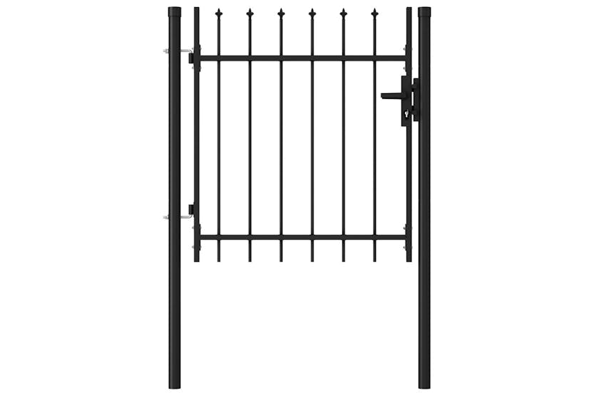 vidaXL 146032 Fence Gate Single Door With Spike Top Steel 1x1 M Black vidaXL 146032 Fence Gate Single Door With Spike Top Steel 1x1 M Black