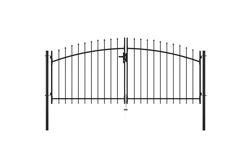 vidaXL 144359 Double Door Fence Gate With Spear Top 300x150cm vidaXL 144359 Double Door Fence Gate With Spear Top 300x150cm