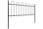 vidaXL 277648 Garden Fence With Hoop Top Steel 3.4x0.8 M Black vidaXL 277648 Garden Fence With Hoop Top Steel 3.4x0.8 M Black