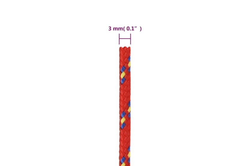 vidaXL 152378 Boat Rope Red 3mm 250 M Polypropylene vidaXL 152378 Boat Rope Red 3mm 250 M Polypropylene
