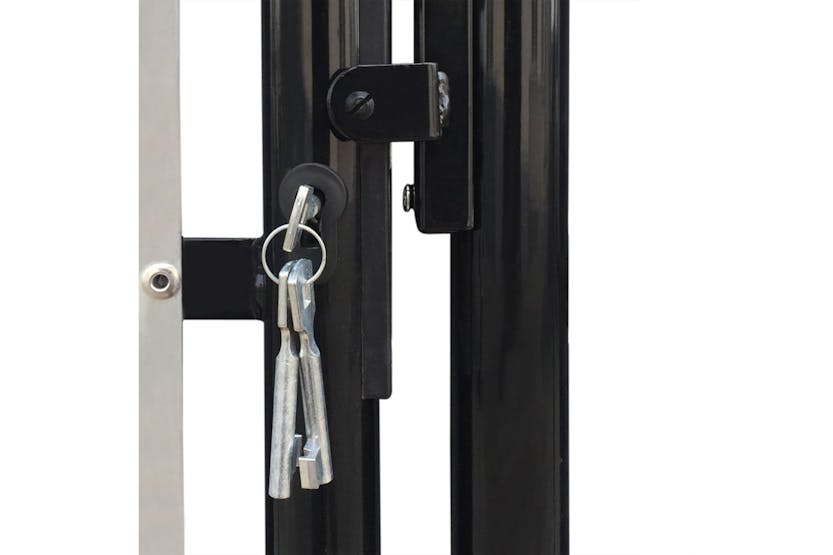 vidaXL 141684 Black Single Door Fence Gate 100 X 125cm vidaXL 141684 Black Single Door Fence Gate 100 X 125cm