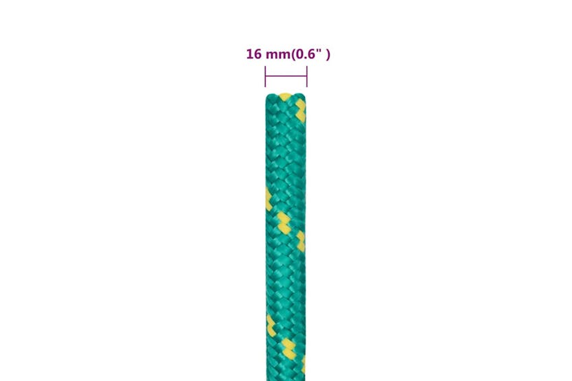 vidaXL 152733 Boat Rope Green 16mm 100 M Polypropylene vidaXL 152733 Boat Rope Green 16mm 100 M Polypropylene