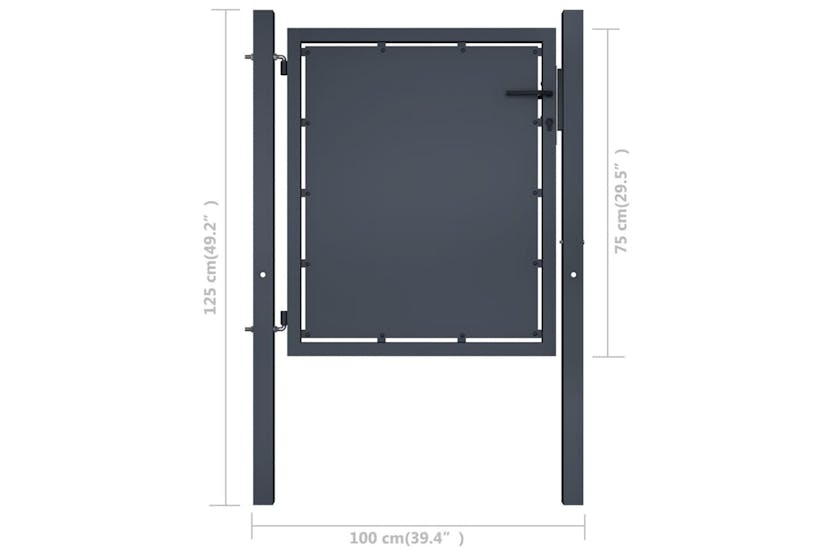 vidaXL 144517 Garden Gate Steel 100x75cm Anthracite vidaXL 144517 Garden Gate Steel 100x75cm Anthracite