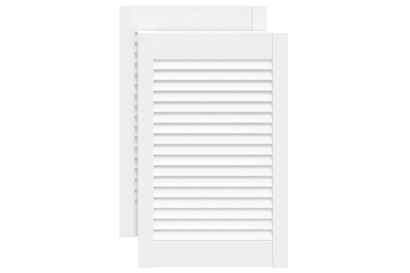 vidaXL 151152 Louvred Doors 2 Pcs Solid Pine Wood White 61.5x39.4cm vidaXL 151152 Louvred Doors 2 Pcs Solid Pine Wood White 61.5x39.4cm
