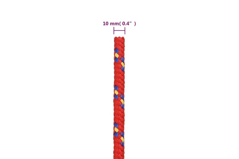 vidaXL 152402 Boat Rope Red 10mm 100 M Polypropylene vidaXL 152402 Boat Rope Red 10mm 100 M Polypropylene