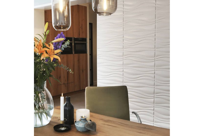 Wallart 412818 3d Wall Panels Waves 12 Pcs Ga-wa04 Wallart 412818 3d Wall Panels Waves 12 Pcs Ga-wa04