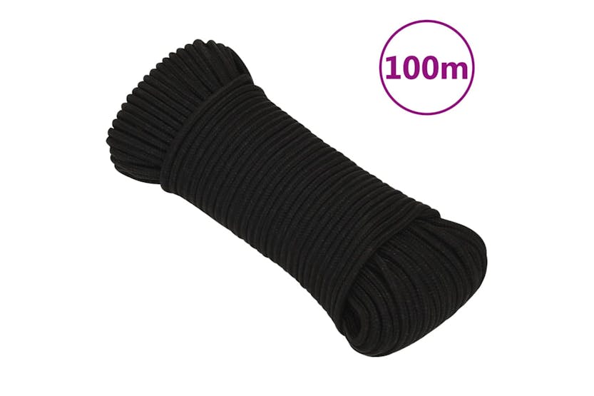 vidaXL 152799 Work Rope Black 3mm 100 M Polyester vidaXL 152799 Work Rope Black 3mm 100 M Polyester