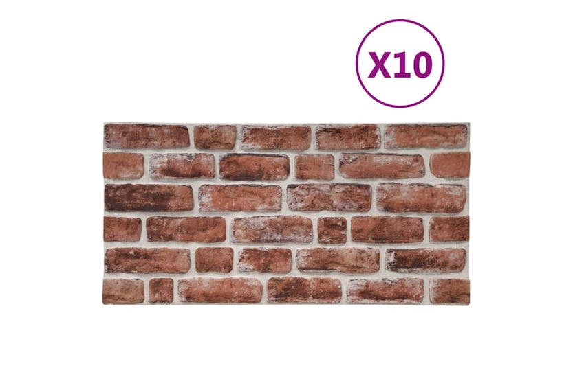 vidaXL 149578 3d Wall Panels With Dark Brown Brick Design 10 Pcs Eps vidaXL 149578 3d Wall Panels With Dark Brown Brick Design 10 Pcs Eps