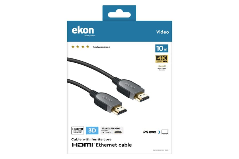 Ekon 4K Ultra High Speed HDMI Cable with Ethernet | 10m Ekon 4K Ultra High Speed HDMI Cable with Ethernet | 10m