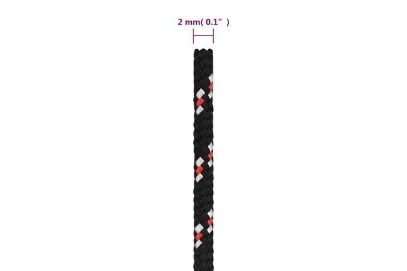 vidaXL 152317 Boat Rope Black 2mm 25 M Polypropylene vidaXL 152317 Boat Rope Black 2mm 25 M Polypropylene