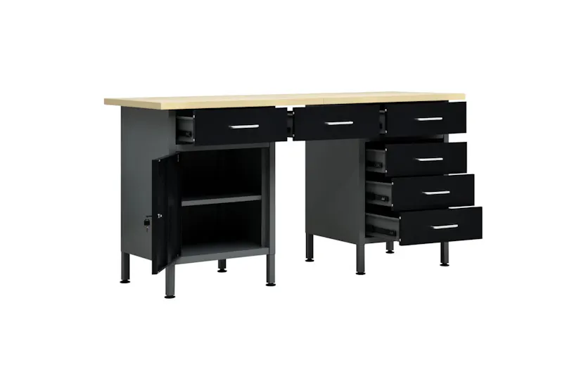 vidaXL 145347 Workbench Black 160x60x85cm Steel vidaXL 145347 Workbench Black 160x60x85cm Steel