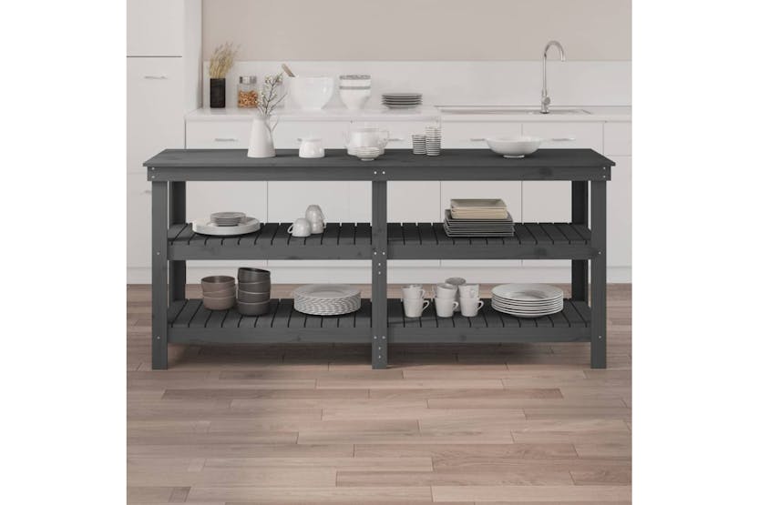 vidaXL 823656 Work Bench Grey 181x50x80cm Solid Wood Pine vidaXL 823656 Work Bench Grey 181x50x80cm Solid Wood Pine