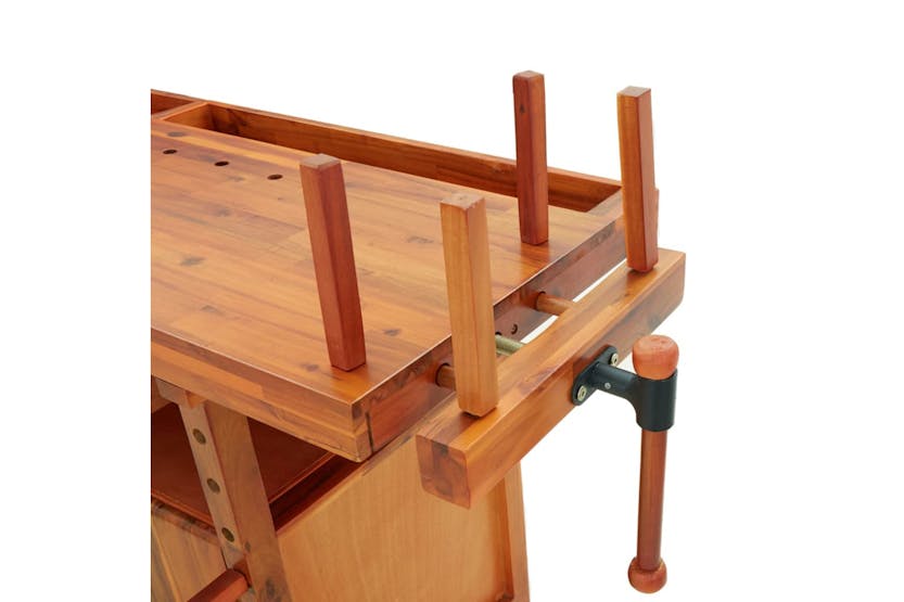 VidaXL 153324 Workbench With Drawers And Vices 162x62x83cm Solid Wood Acacia VidaXL 153324 Workbench With Drawers And Vices 162x62x83cm Solid Wood Acacia