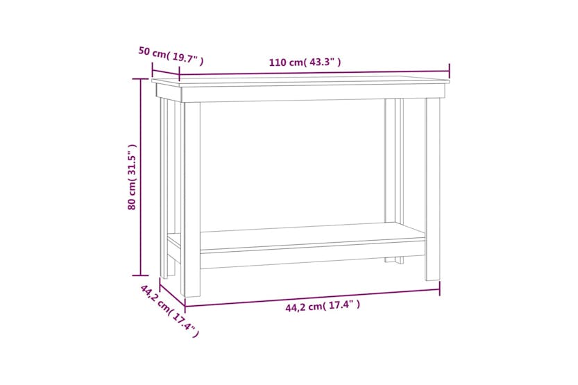 vidaXL 822505 Work Bench Black 110x50x80cm Solid Wood Pine vidaXL 822505 Work Bench Black 110x50x80cm Solid Wood Pine