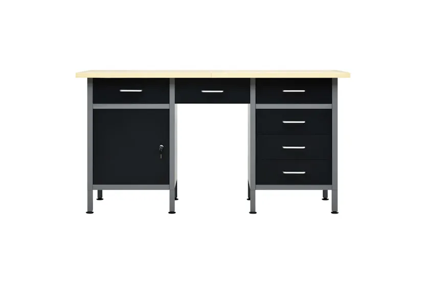 vidaXL 145347 Workbench Black 160x60x85cm Steel vidaXL 145347 Workbench Black 160x60x85cm Steel