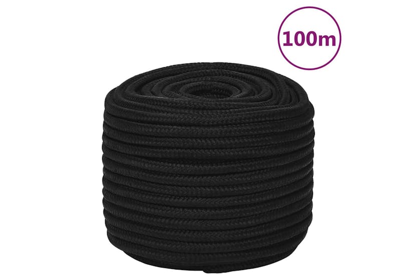 vidaXL 152832 Work Rope Black 14mm 100 M Polyester vidaXL 152832 Work Rope Black 14mm 100 M Polyester