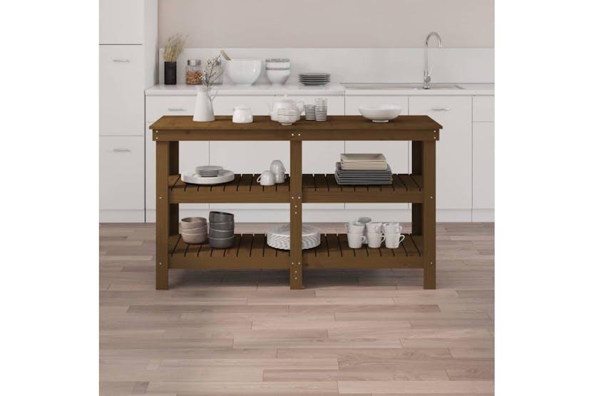 vidaXL 823652 Work Bench Honey Brown 142.5x50x80cm Solid Wood Pine vidaXL 823652 Work Bench Honey Brown 142.5x50x80cm Solid Wood Pine