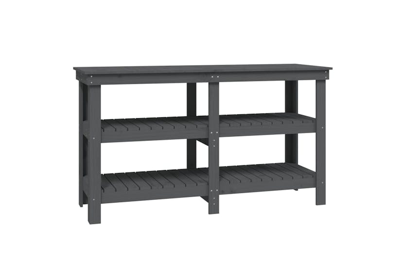 vidaXL 823651 Work Bench Grey 142.5x50x80cm Solid Wood Pine vidaXL 823651 Work Bench Grey 142.5x50x80cm Solid Wood Pine