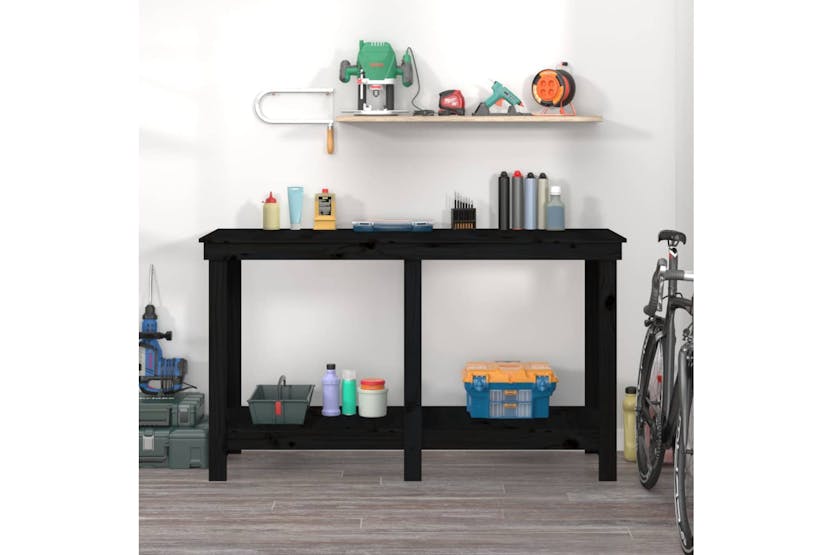 vidaXL 822510 Work Bench Black 140x50x80cm Solid Wood Pine vidaXL 822510 Work Bench Black 140x50x80cm Solid Wood Pine