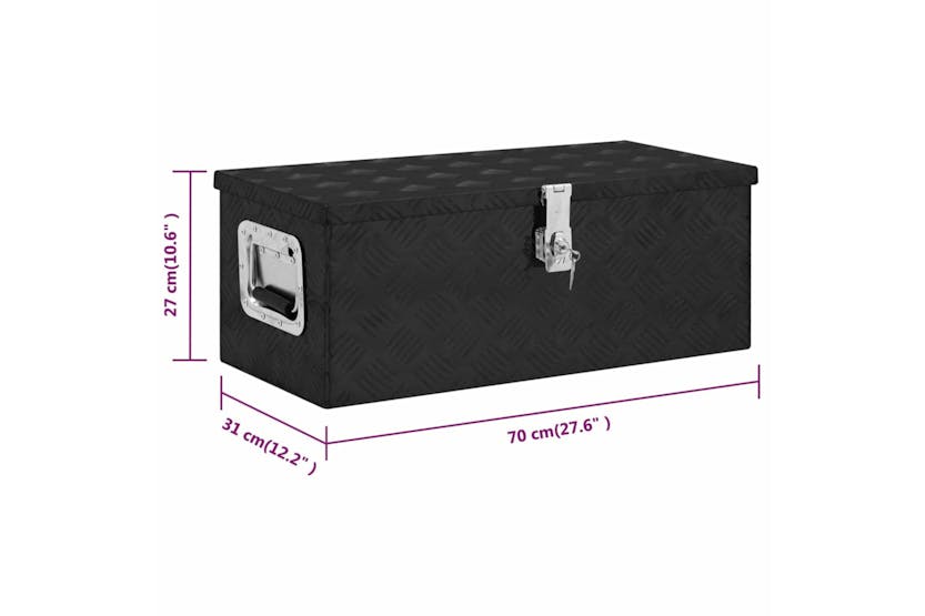 vidaXL 152251 Storage Box Black 70x31x27cm Aluminium vidaXL 152251 Storage Box Black 70x31x27cm Aluminium