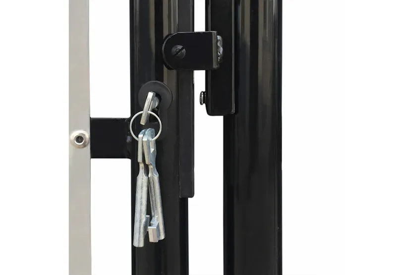 vidaXL 141695 Black Double Door Fence Gate 300 X 250cm vidaXL 141695 Black Double Door Fence Gate 300 X 250cm