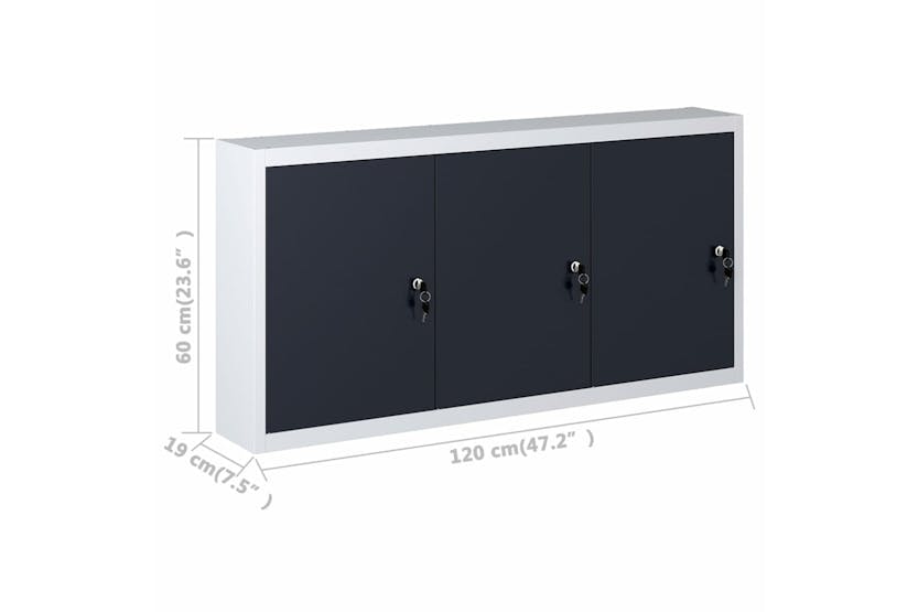vidaXL 145353 Wall Mounted Tool Cabinet Industrial Style Metal Grey And Black vidaXL 145353 Wall Mounted Tool Cabinet Industrial Style Metal Grey And Black