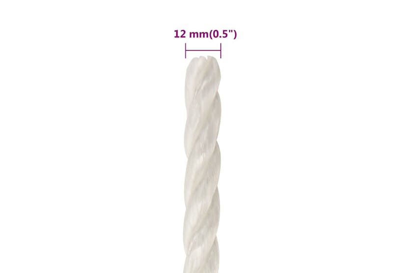 vidaXL 153056 Work Rope White 12mm 50 M Polypropylene vidaXL 153056 Work Rope White 12mm 50 M Polypropylene