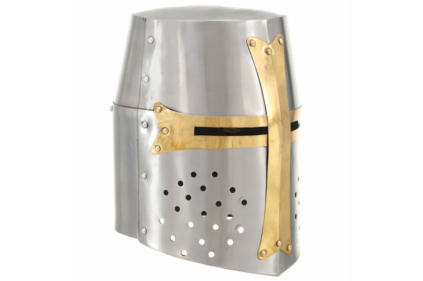 vidaXL 286206 Medieval Crusader Knight Helmet Replica Larp Silver Steel vidaXL 286206 Medieval Crusader Knight Helmet Replica Larp Silver Steel