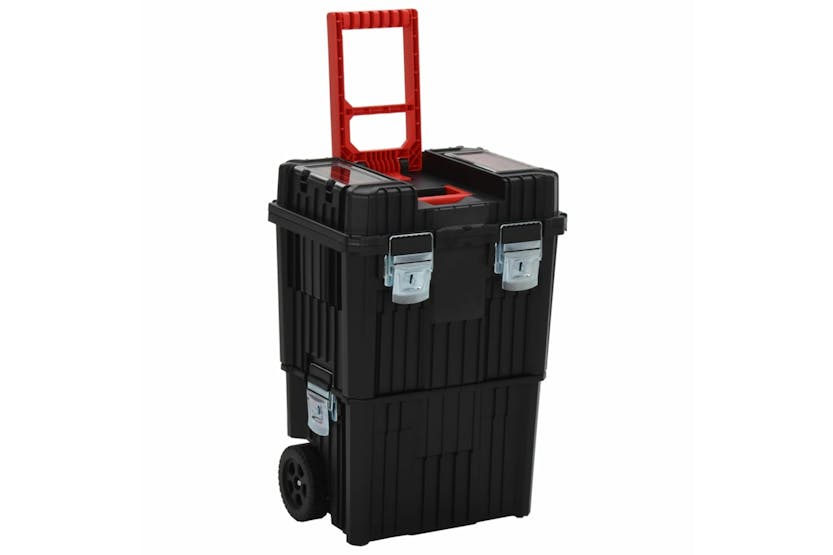 vidaXL 152098 Toolbox Trolley Black And Red Polypropylene vidaXL 152098 Toolbox Trolley Black And Red Polypropylene