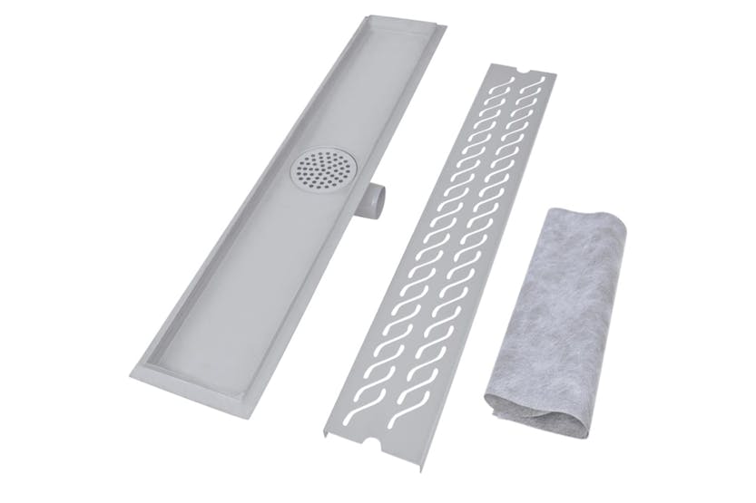 vidaXL 275961 Linear Shower Drain 2 Pcs Wave 730x140mm Stainless Steel vidaXL 275961 Linear Shower Drain 2 Pcs Wave 730x140mm Stainless Steel
