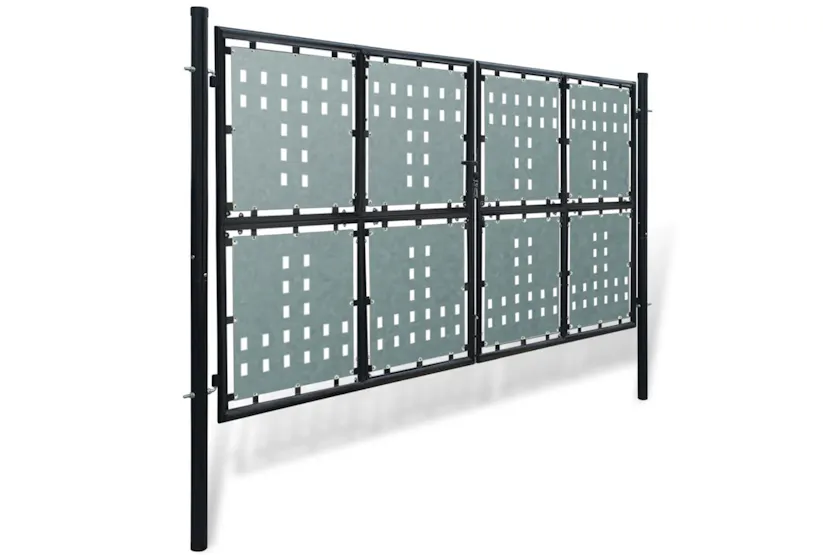vidaXL 141695 Black Double Door Fence Gate 300 X 250cm vidaXL 141695 Black Double Door Fence Gate 300 X 250cm