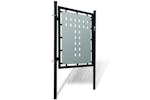 vidaXL 141685 Black Single Door Fence Gate 100 X 150cm vidaXL 141685 Black Single Door Fence Gate 100 X 150cm