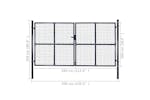 vidaXL 143367 Mesh Garden Gate Galvanised Steel 289x200cm Grey vidaXL 143367 Mesh Garden Gate Galvanised Steel 289x200cm Grey