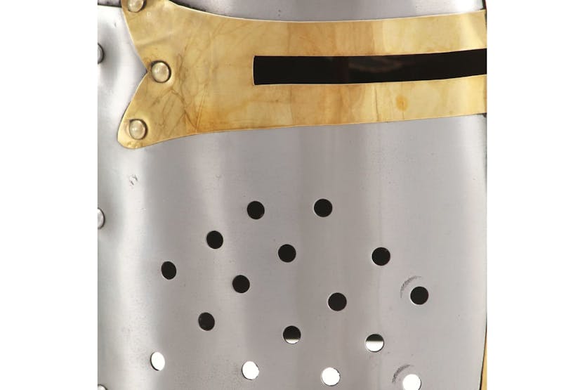 vidaXL 286206 Medieval Crusader Knight Helmet Replica Larp Silver Steel vidaXL 286206 Medieval Crusader Knight Helmet Replica Larp Silver Steel